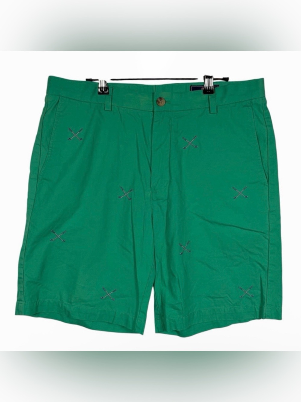 Vineyard Vines Breaker Golf Clubs Golf Shorts Green Cotton Chino Mens Size 35